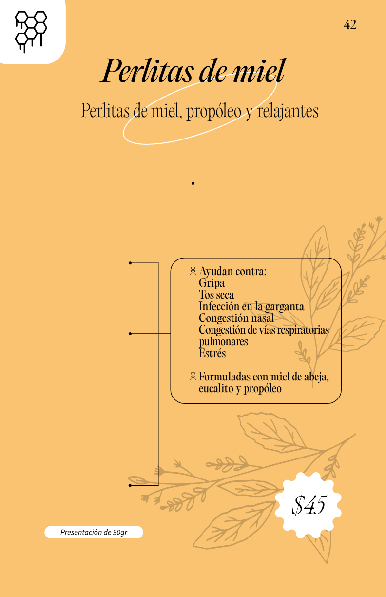 Perlitas de miel, propóleo y relajantes Perlitas de miel